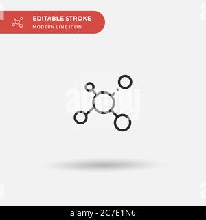 Molecule Simple vector icon. Illustration symbol design template for web mobile UI element. Perfect color modern pictogram on editable stroke. Molecul Stock Vector