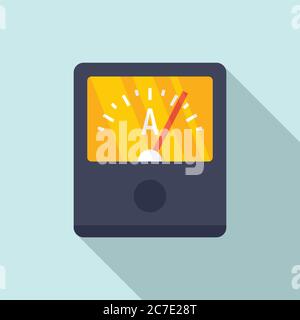 Ampere Meter device icon. Flat illustration of Ampere Meter device vector icon for web design Stock Vector
