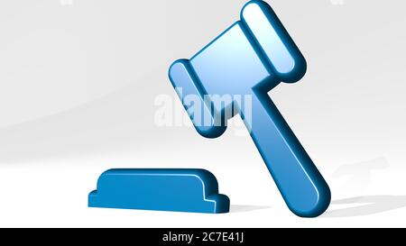 Hammer Shadow hammer from a perspective with the shadow. A thick sculpture made of ...