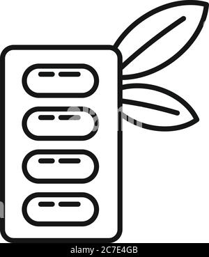 Eco capsule blister icon. Outline eco capsule blister vector icon for web design isolated on white background Stock Vector