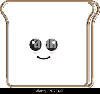 Cartoon icon of a happy sliced bread - Vector Stock Vector