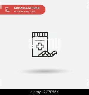 Worm Therapy Simple vector icon. Illustration symbol design template for web mobile UI element. Perfect color modern pictogram on editable stroke. Wor Stock Vector