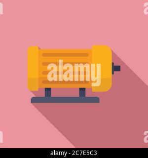 Industrial electric motor icon. Flat illustration of industrial electric motor vector icon for web design Stock Vector