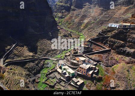 Trekking to Cruzinha, Santo Antao island, Cape Verde Stock Photo