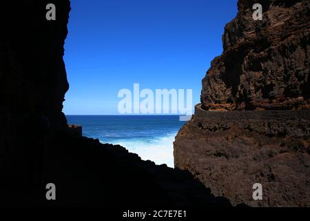 Trekking to Cruzinha, Santo Antao island, Cape Verde Stock Photo