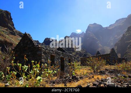 Trekking to Cruzinha, Santo Antao island, Cape Verde Stock Photo