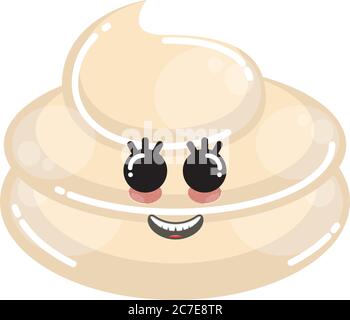 Cartoon icon of a happy whipped cream. Dairy product icon - Vector Stock Vector