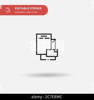 Documents Simple vector icon. Illustration symbol design template for web mobile UI element. Perfect color modern pictogram on editable stroke. Docume Stock Vector