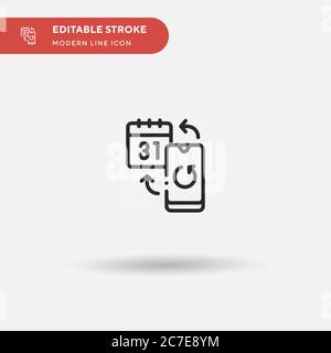 Synchronization Simple vector icon. Illustration symbol design template for web mobile UI element. Perfect color modern pictogram on editable stroke. Stock Vector