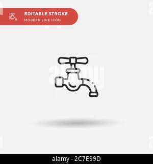 Water Tap Simple vector icon. Illustration symbol design template for web mobile UI element. Perfect color modern pictogram on editable stroke. Water Stock Vector