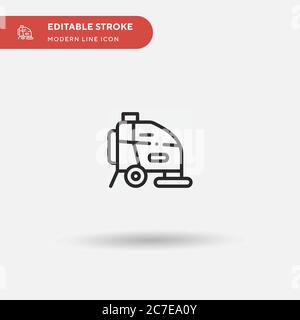 Floor Scrubber Simple vector icon. Illustration symbol design template for web mobile UI element. Perfect color modern pictogram on editable stroke. F Stock Vector