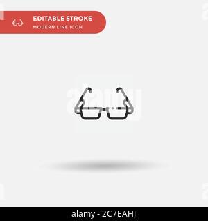 Nerd Simple vector icon. Illustration symbol design template for web mobile UI element. Perfect color modern pictogram on editable stroke. Nerd icons Stock Vector