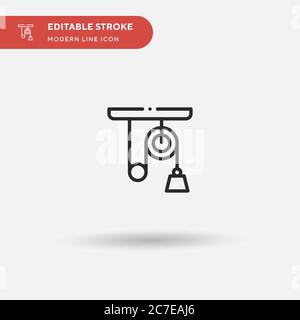 Pulley Simple vector icon. Illustration symbol design template for web mobile UI element. Perfect color modern pictogram on editable stroke. Pulley ic Stock Vector