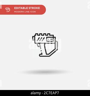 Space Gun Simple vector icon. Illustration symbol design template for web mobile UI element. Perfect color modern pictogram on editable stroke. Space Stock Vector