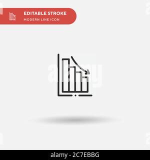 Decrease Simple vector icon. Illustration symbol design template for web mobile UI element. Perfect color modern pictogram on editable stroke. Decreas Stock Vector