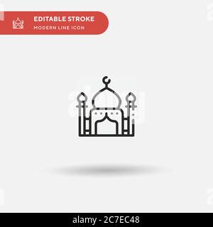 Mosque Simple vector icon. Illustration symbol design template for web mobile UI element. Perfect color modern pictogram on editable stroke. Mosque ic Stock Vector