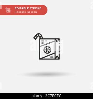 Juice Box Simple vector icon. Illustration symbol design template for web mobile UI element. Perfect color modern pictogram on editable stroke. Juice Stock Vector