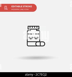 Sleeping Pills Simple vector icon. Illustration symbol design template for web mobile UI element. Perfect color modern pictogram on editable stroke. S Stock Vector