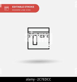 Kaaba Simple vector icon. Illustration symbol design template for web mobile UI element. Perfect color modern pictogram on editable stroke. Kaaba icon Stock Vector