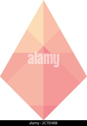 geometric pyramid shape icon over white background, line style, vector ...