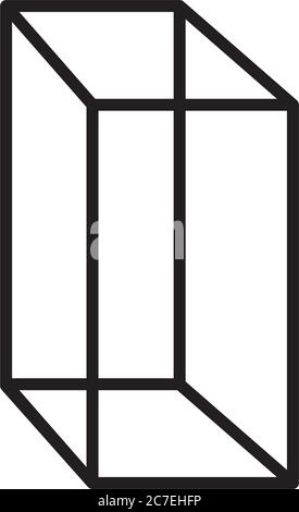 geometric Cuboid shape icon over white background, flat style, vector ...