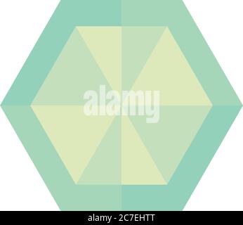 geometric shape, icon of hexagon over white background, vector ...