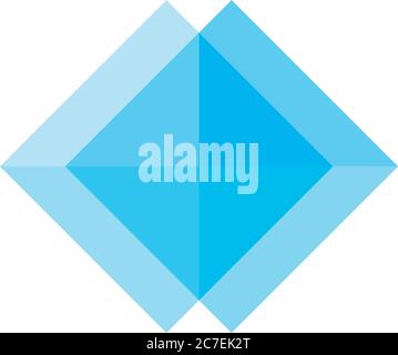 geometric rhombus shape icon over white background, flat style, vector ...