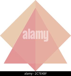 geometric rhombus shape icon over white background, flat style, vector ...