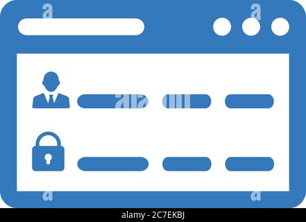 Browser, web page icon, vector graphics for various use. Stock Vector