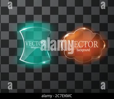 Glass vector button plane. Easy editable background Stock Vector