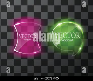 Glass vector button plane. Easy editable background Stock Vector