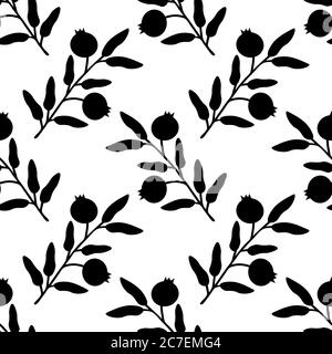 Seamless pomegranate vector decorative pattern Stock Vector