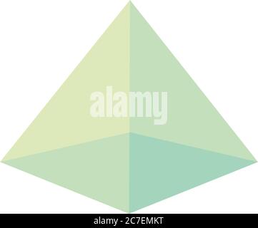 geometric pyramid shape icon over white background, line style, vector ...