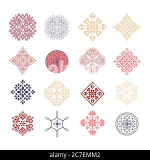 Decorative isolated vector floral elements Stock Vector
