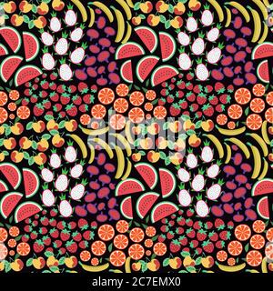 Seamless colorful decorative fruits pattern Stock Vector