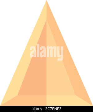 geometric pyramid shape icon over white background, line style, vector ...