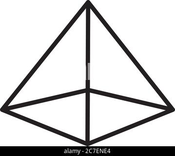 geometric pyramid shape icon over white background, flat style, vector ...