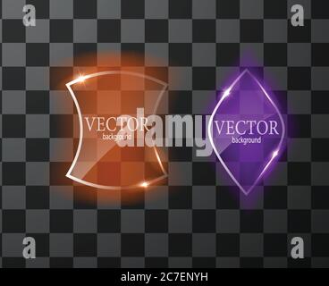 Glass vector button plane. Easy editable background Stock Vector