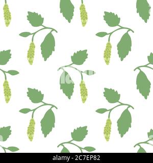 Seamless birch branches vector pattern Stock Vector
