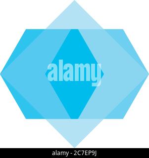 geometric rhombus shape icon over white background, flat style, vector ...