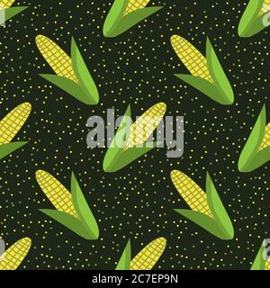 Seamless corn vector decorative pattern Stock Vector