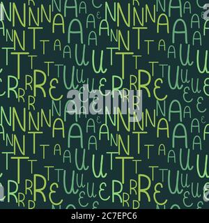 Seamless nature lettering vector pattern Stock Vector
