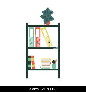 Office shelving isolated vector illustration Stock Vector