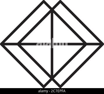 geometric rhombus shape icon over white background, flat style, vector ...