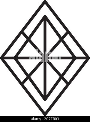 geometric rhombus shape icon over white background, line style, vector