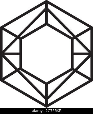 geometric rhombus and hexagons shape icon over white background, flat ...