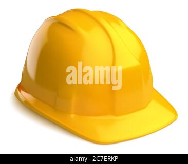 Vector yellow safety helmet on white background Stock Vector