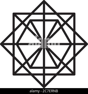 geometric rhombus, square and heaxagon shape icon over white background ...
