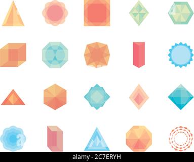 geometric pyramid shape icon over white background, line style, vector ...