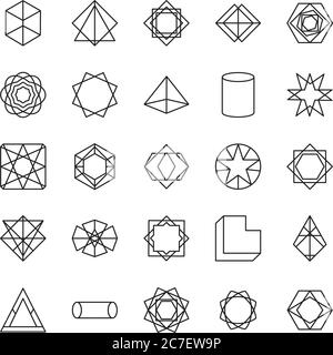 geometric circular frame icon over white background, flat style, vector ...